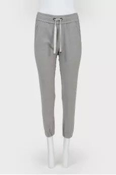 Trousers with elastic and drawstring