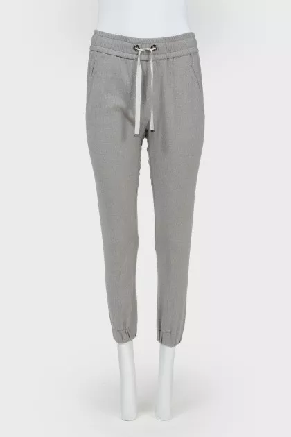 Trousers with elastic and drawstring