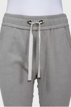 Trousers with elastic and drawstring