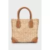 Straw bag with beads and sequins