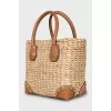 Straw bag with beads and sequins