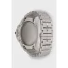Silver watch with diamonds