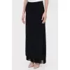 Black straight skirt with fringes