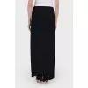 Black straight skirt with fringes