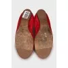Red leather ballet flats