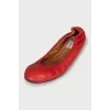 Red leather ballet flats