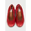 Red leather ballet flats
