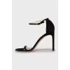 Black suede sandals