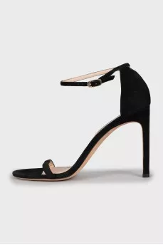 Black suede sandals