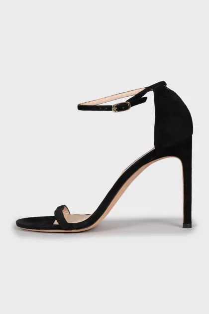Black suede sandals