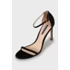 Black suede sandals