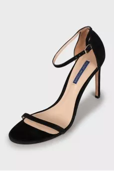 Black suede sandals