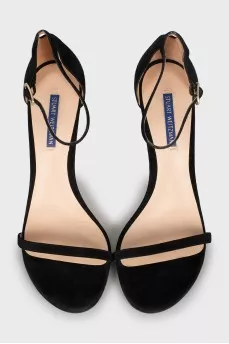Black suede sandals