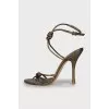 Gold leather sandals