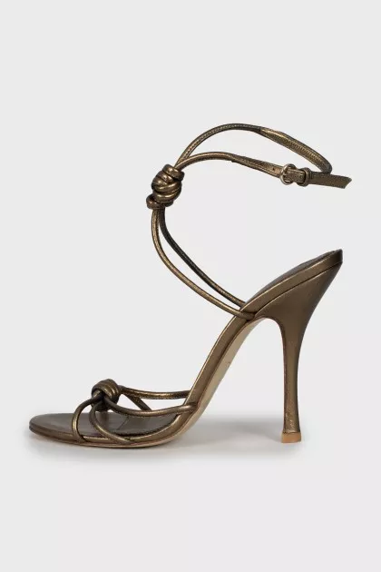Gold leather sandals