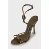 Gold leather sandals