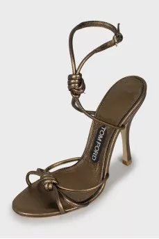 Gold leather sandals