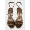 Gold leather sandals