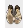Gold leather sandals