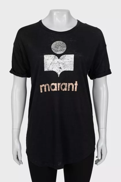 Black linen t-shirt