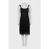Straight dress with fringe