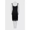 Straight dress with fringe
