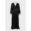 Silk robe decorated with lace