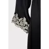 Silk robe decorated with lace