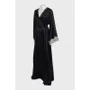 Silk robe decorated with lace