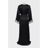 Silk robe decorated with lace
