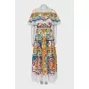 Dress with lace in bright print