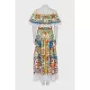 Dress with lace in bright print