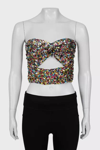 Crop top in sequins