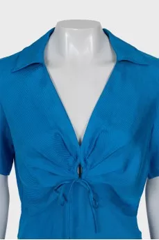 Short sleeve dress in blue