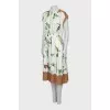 Silk dress with bird print
