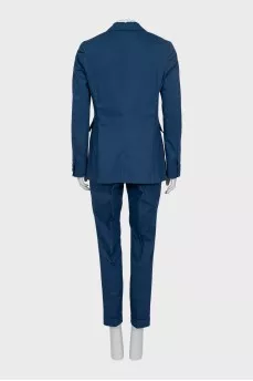 Suit with blue trousers