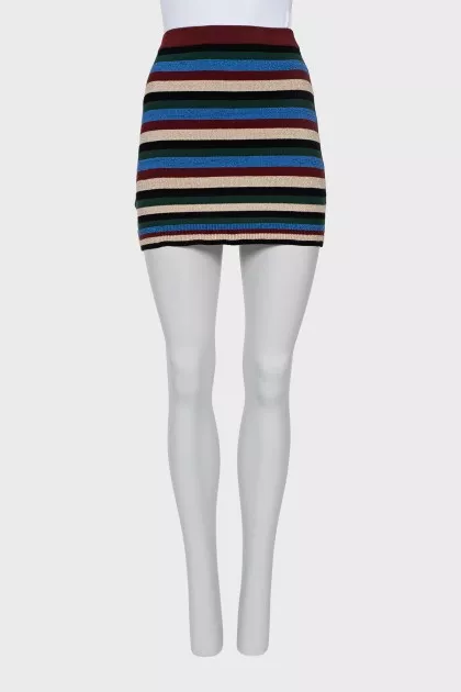 Striped print bodycon skirt