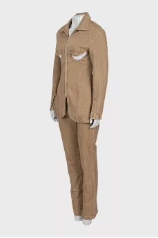 Denim suit of trousers and jacket