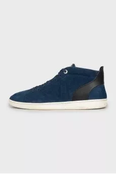 Men's blue suede sneakers