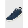 Men's blue suede sneakers