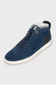 Men's blue suede sneakers