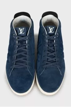 Men's blue suede sneakers