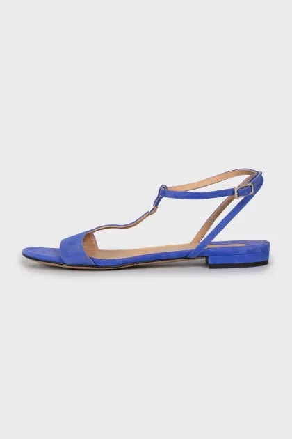 Blue suede sandals