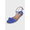 Blue suede sandals