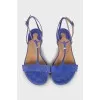 Blue suede sandals
