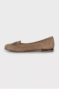 Brown suede ballet flats