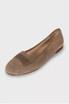 Brown suede ballet flats