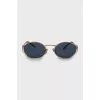Oval sunglasses with gold frame