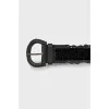 Leather belt decorated with velvet
