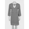 Straight dress with rhinestones